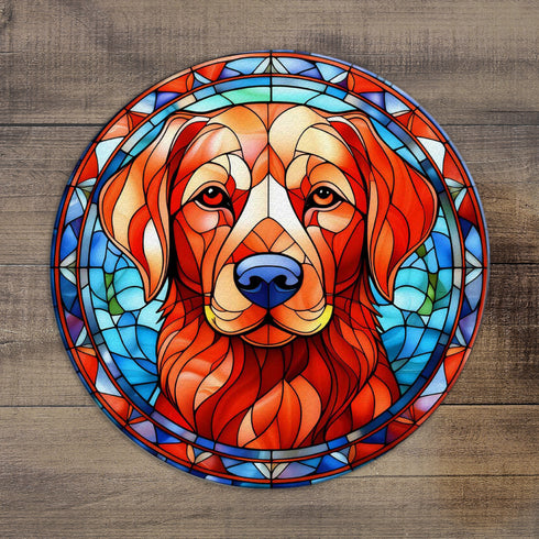 Labrador Fox Red Glass Suncatcher Worktop Saver